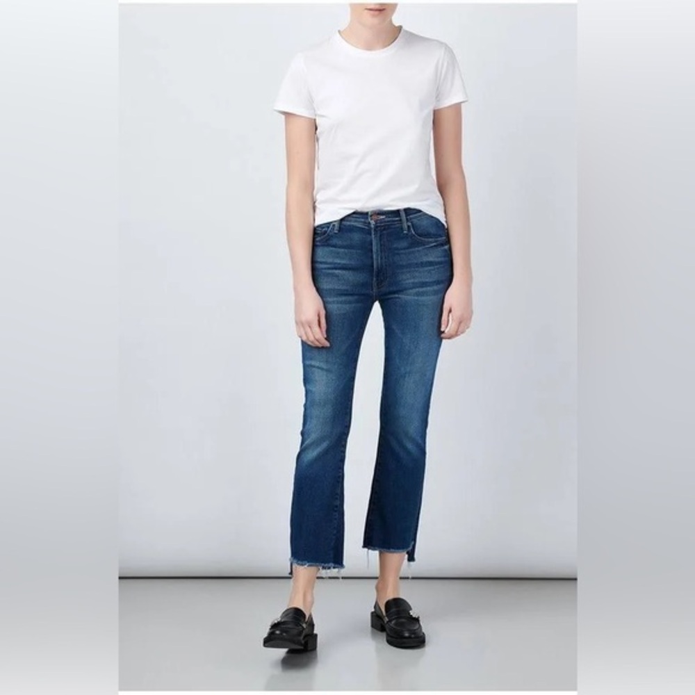 MOTHER Dark Blue Cropped Ankle Jeans